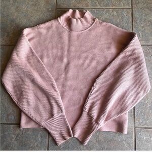 Lulu's Blush Ribbed Turtleneck Sweater